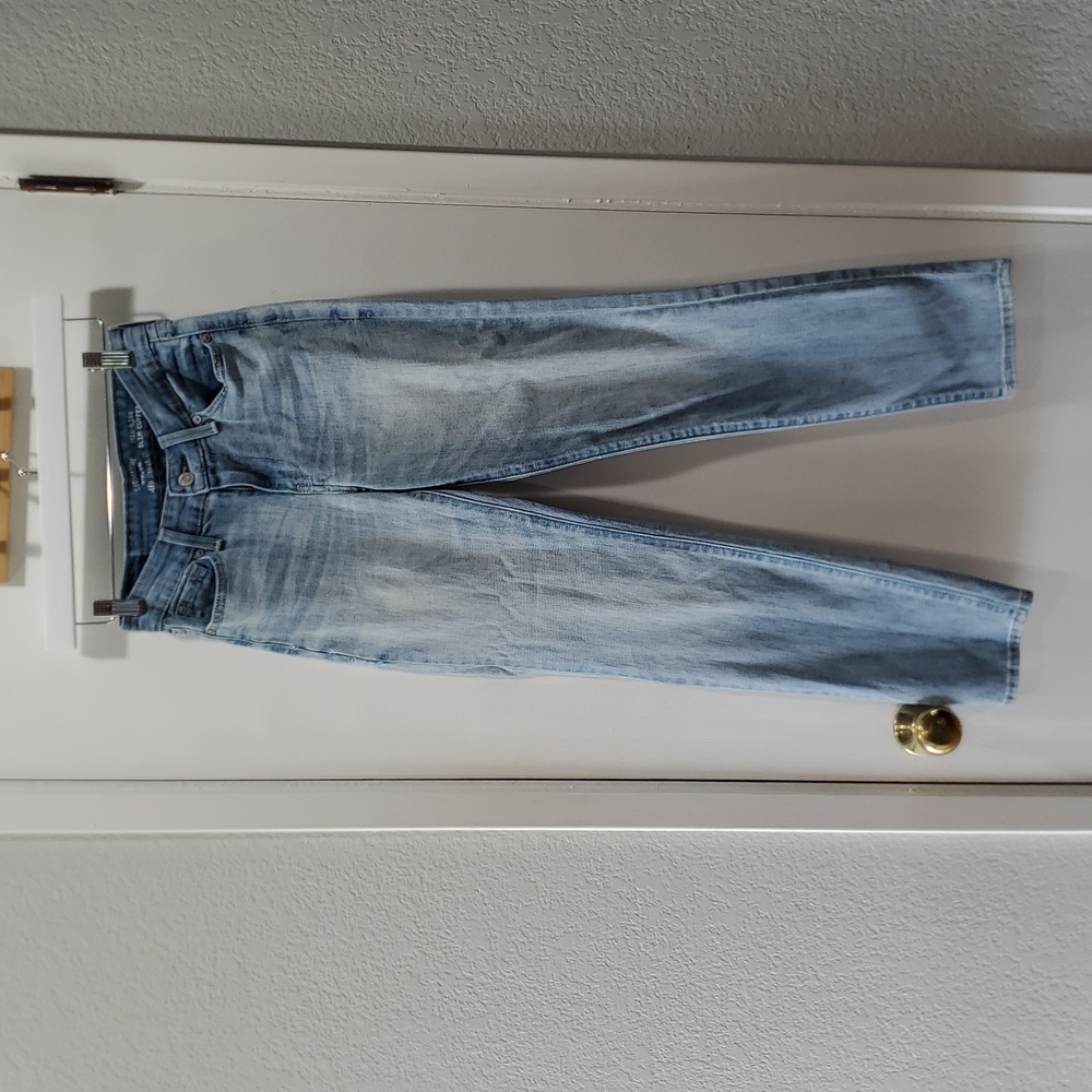 Womens Levi's 24 mid rise slim stretch denim jeans light wash